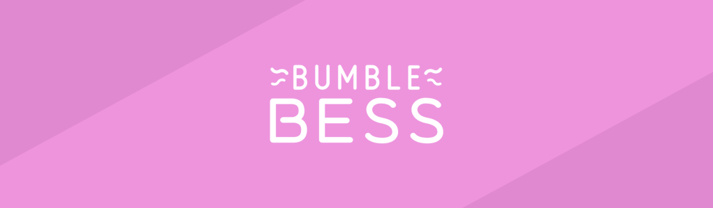 Bubblegum pink header featuring the BumbleBess logo
