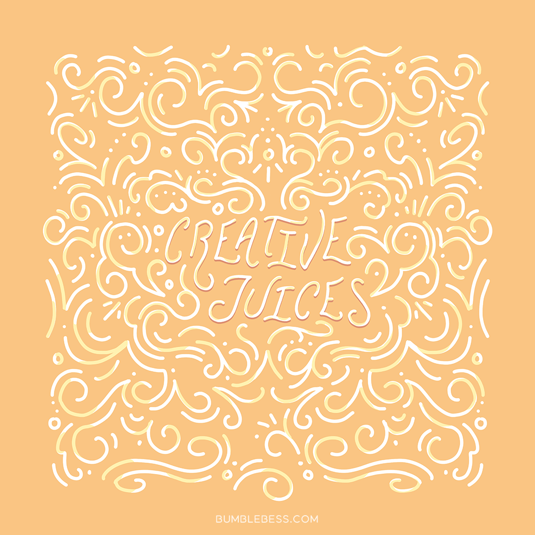 Sample of the Creative Juices design in the bright colorway from BumbleBess.com