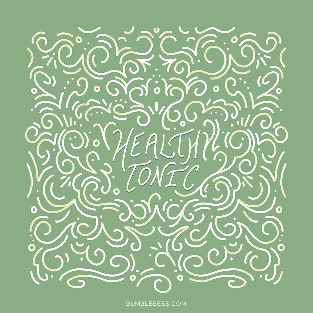 Sample of the Health Tonic design in the tonal colorway from BumbleBess.com