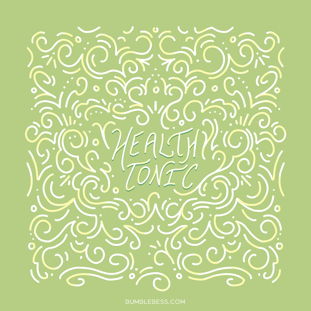 Sample of the Health Tonic design in the bright colorway from BumbleBess.com