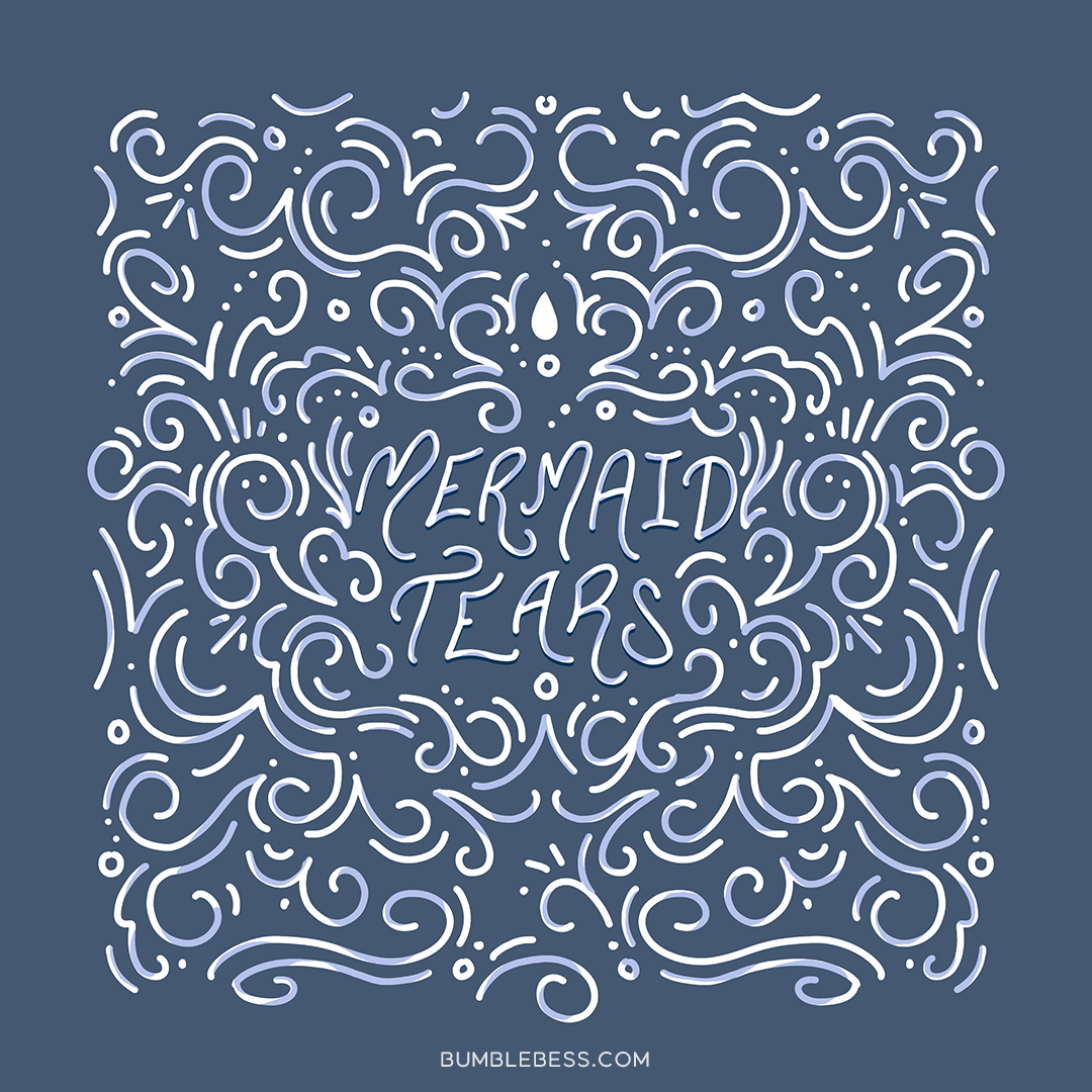 Sample of the Mermaid Tears design in the tonal colorway from BumbleBess.com