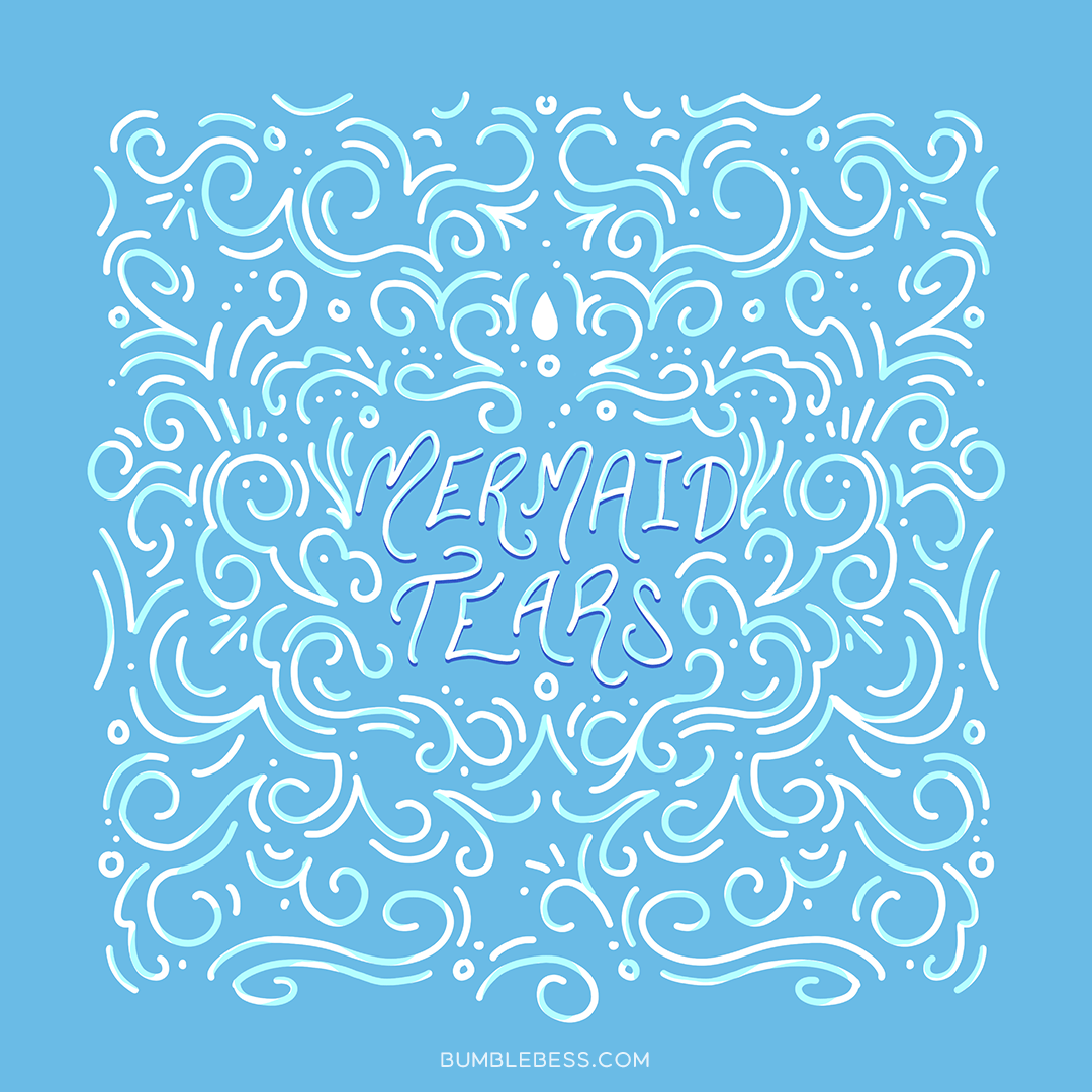 Sample of the Mermaid Tears design in the bright colorway from BumbleBess.com