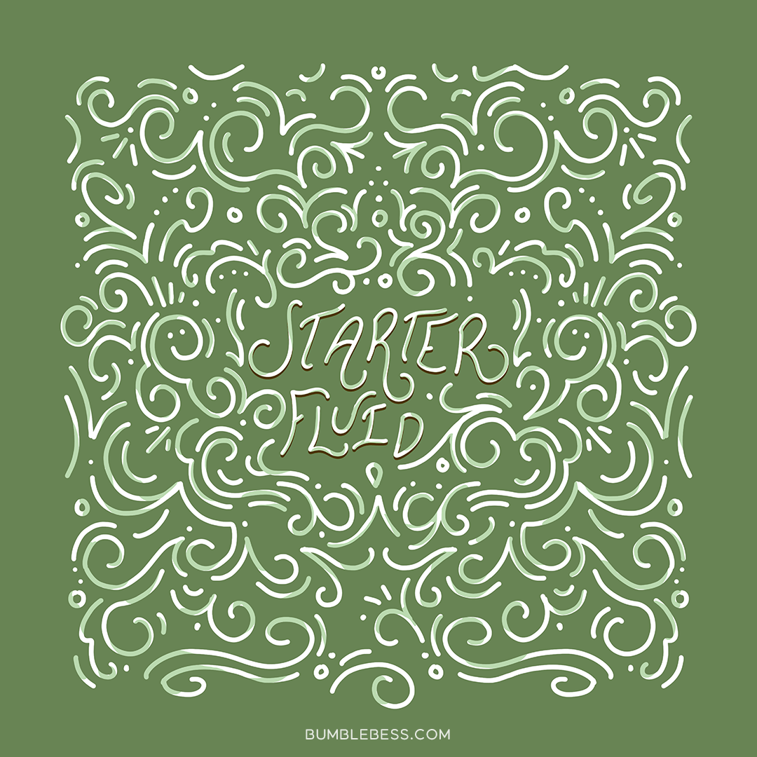 Sample of the Starter Fluid design in the tonal colorway from BumbleBess.com