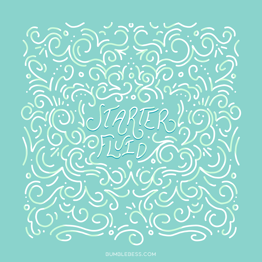 Sample of the Starter Fluid design in the tonal colorway from BumbleBess.com