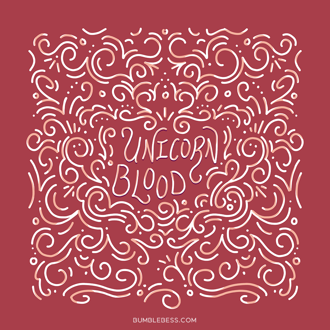 Sample of the Unicorn Blood design in the tonal colorway from BumbleBess.com
